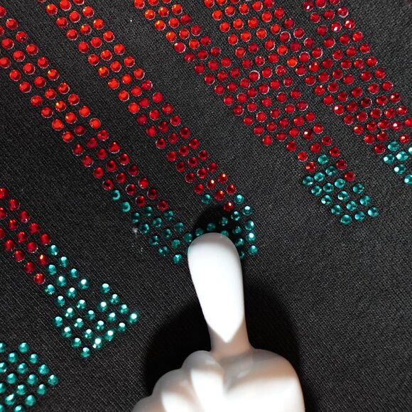 Chinatown Market Rhinestone Hoodie Mens Large Spellout Washed Black - Picture 4 of 10